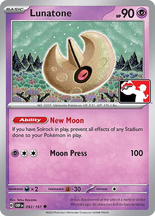 Obsidian Flames Lunatone [Prize-Pack] Pokémon card